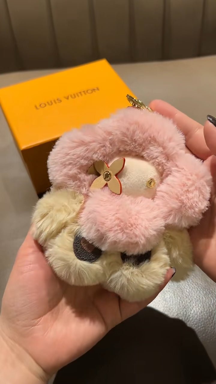 Louis Vuitton Vivienne Fluffy Flower Plush Bag Charm Keychain - Serene