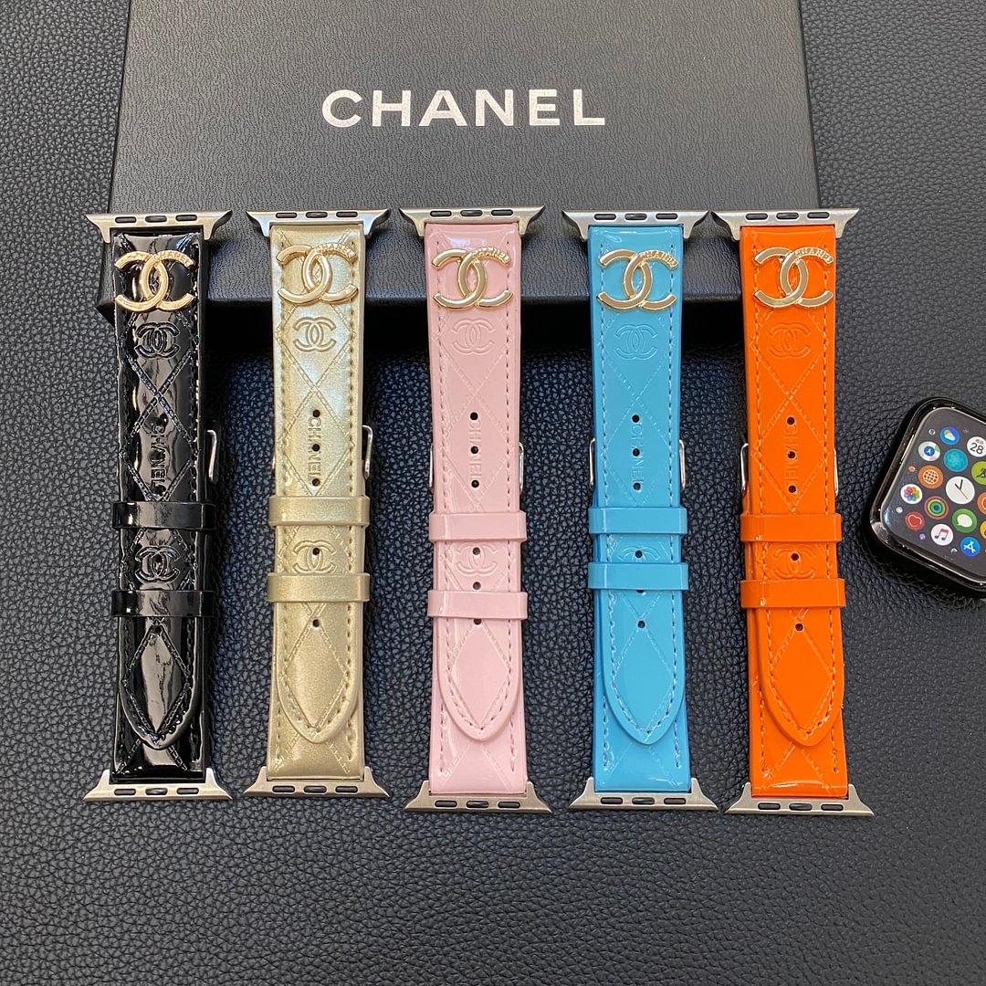 Luxury Chanel Apple Watch Band – Glossy Leather Strap for Apple Watch Ultra - Serene