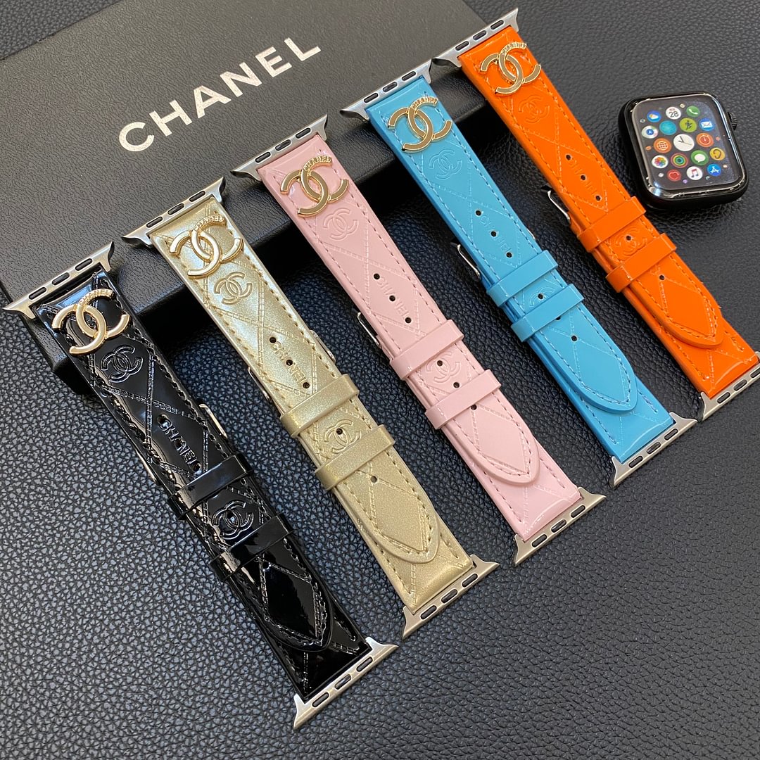 Luxury Chanel Apple Watch Band – Glossy Leather Strap for Apple Watch Ultra - Serene
