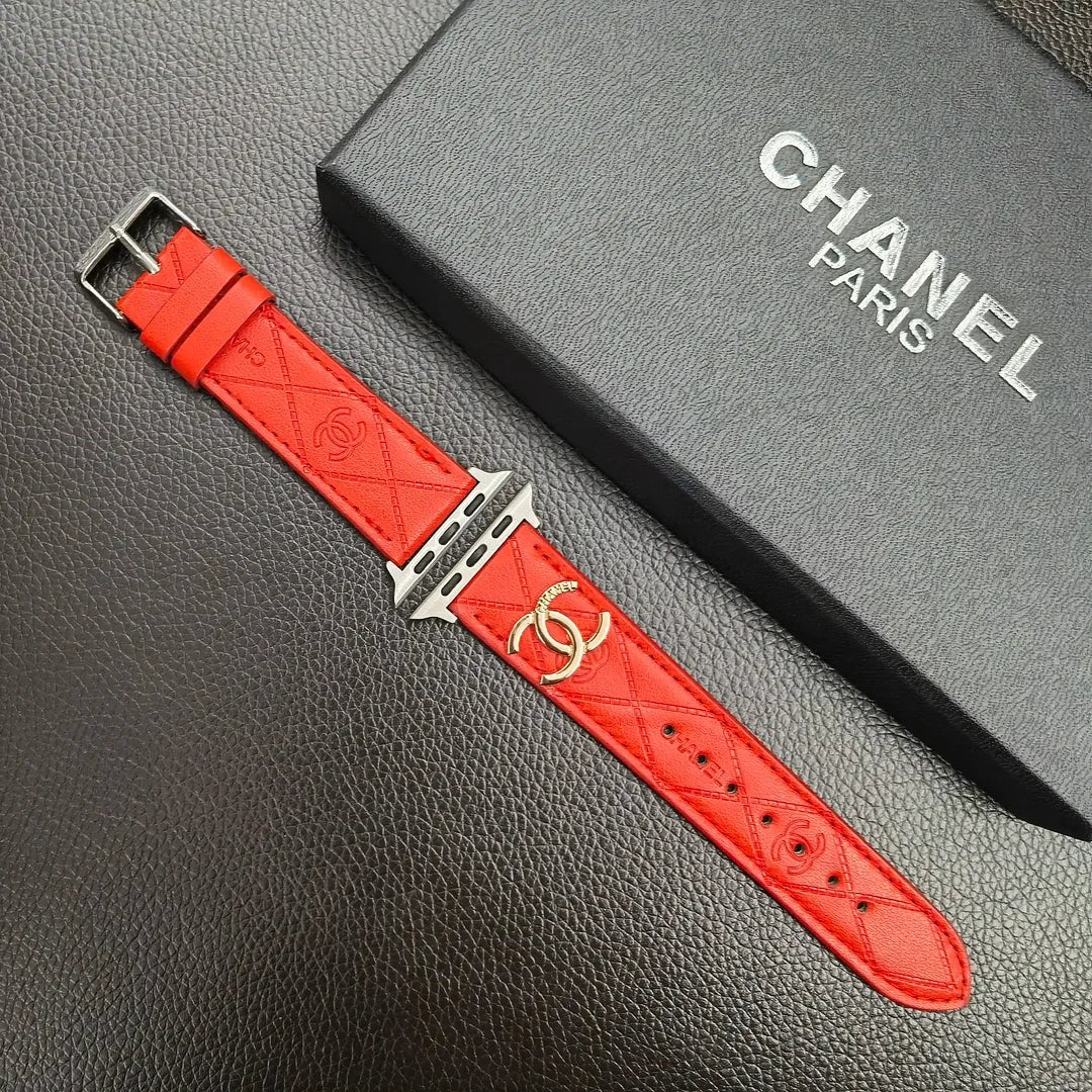 Luxury Chanel Apple Watch Band – Leather Strap Chanel for Apple Watch Ultra - Serene