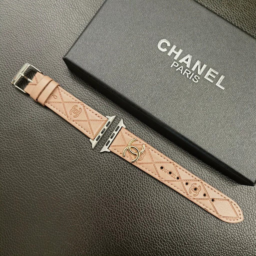 Luxury Chanel Apple Watch Band – Leather Strap Chanel for Apple Watch Ultra - Serene