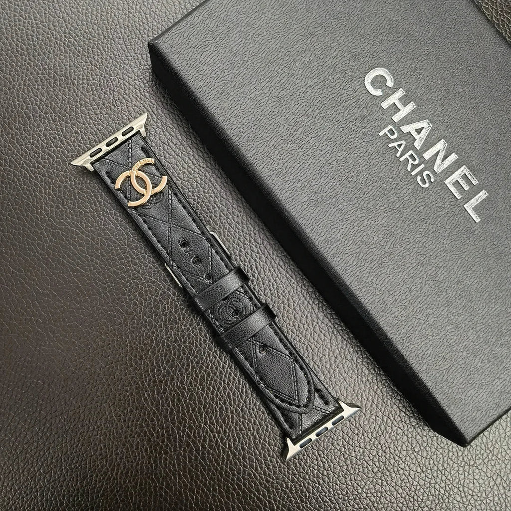 Luxury Chanel Apple Watch Band – Leather Strap Chanel for Apple Watch Ultra - Serene