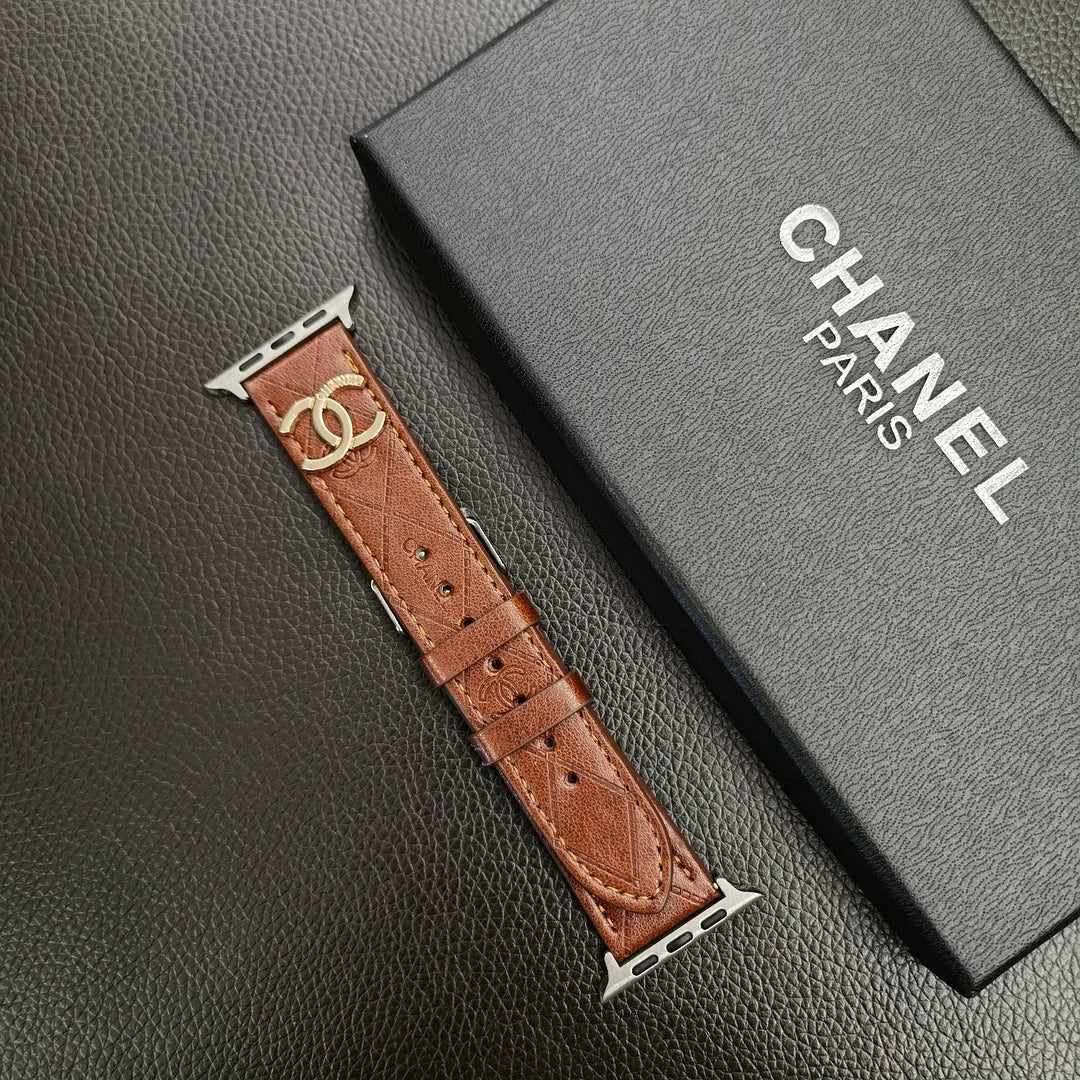 Luxury Chanel Apple Watch Band – Leather Strap Chanel for Apple Watch Ultra - Serene
