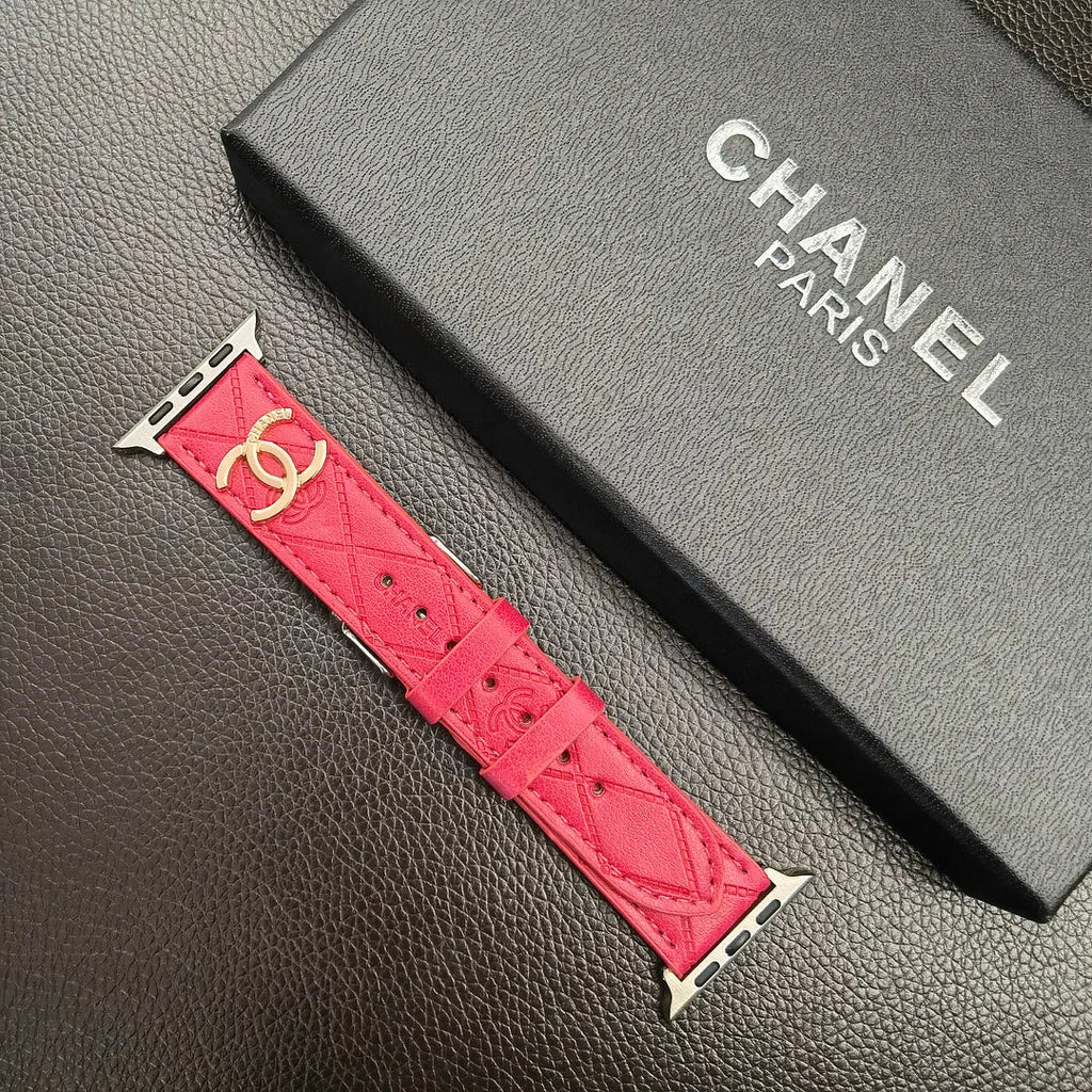 Luxury Chanel Apple Watch Band – Leather Strap Chanel for Apple Watch Ultra - Serene