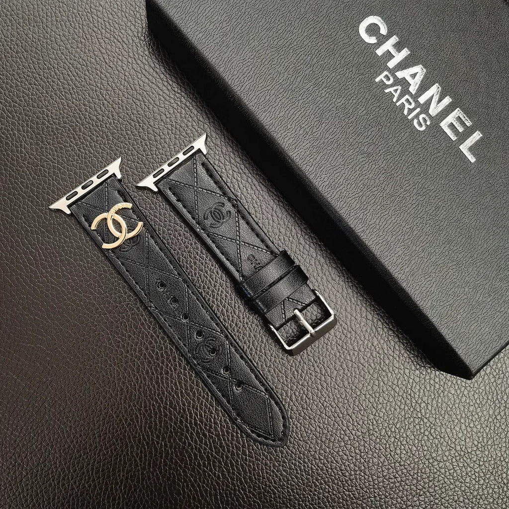 Luxury Chanel Apple Watch Band – Leather Strap Chanel for Apple Watch Ultra - Serene