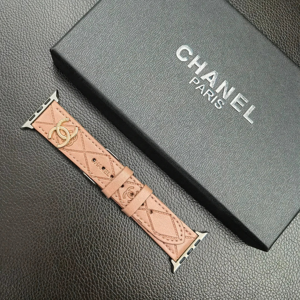 Luxury Chanel Apple Watch Band – Leather Strap Chanel for Apple Watch Ultra - Serene