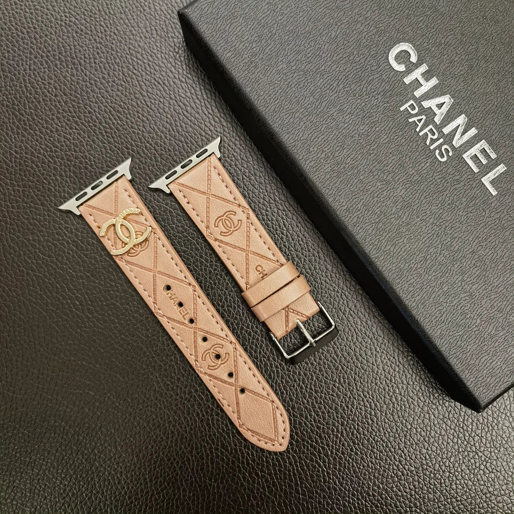 Luxury Chanel Apple Watch Band – Leather Strap Chanel for Apple Watch Ultra - Serene