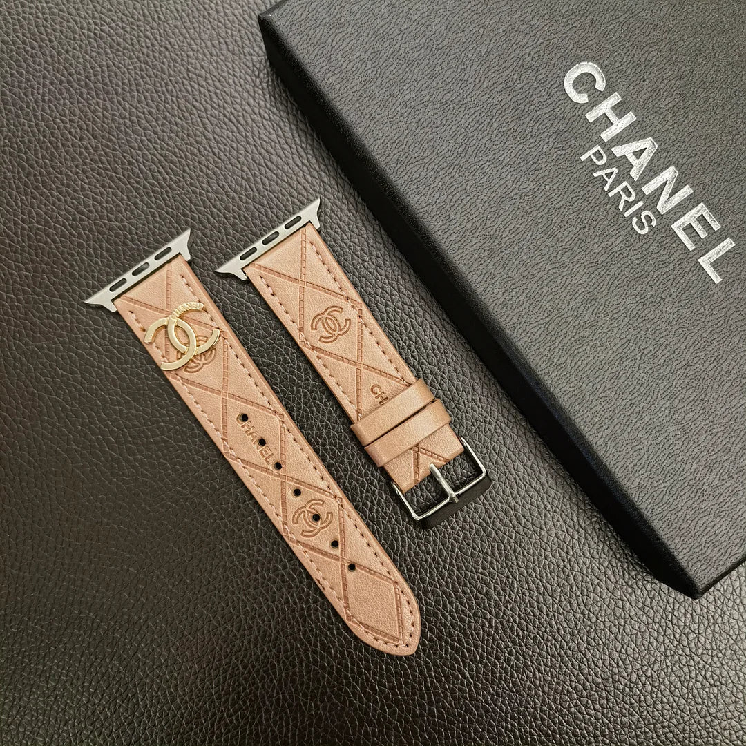 Luxury Chanel Apple Watch Band – Leather Strap Chanel for Apple Watch Ultra - Serene