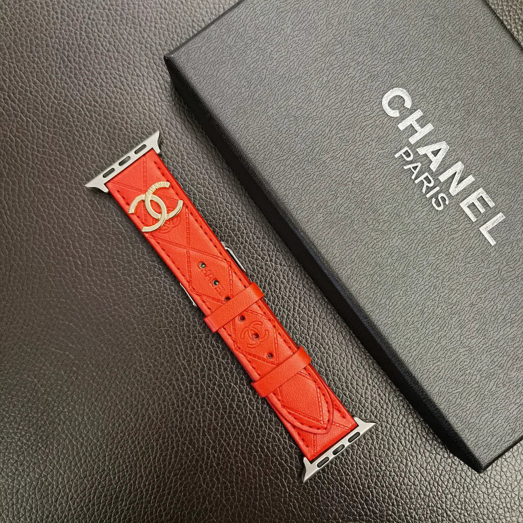 Luxury Chanel Apple Watch Band – Leather Strap Chanel for Apple Watch Ultra - Serene