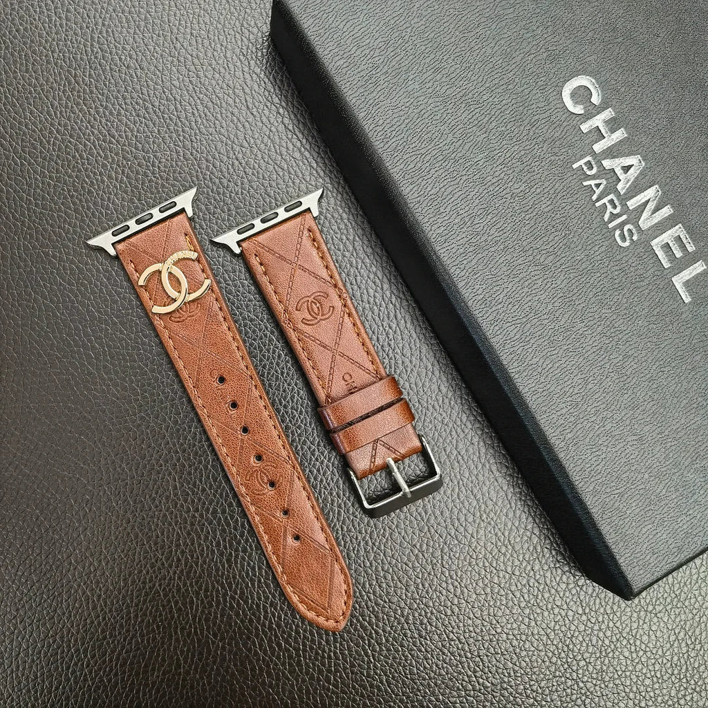 Luxury Chanel Apple Watch Band – Leather Strap Chanel for Apple Watch Ultra - Serene