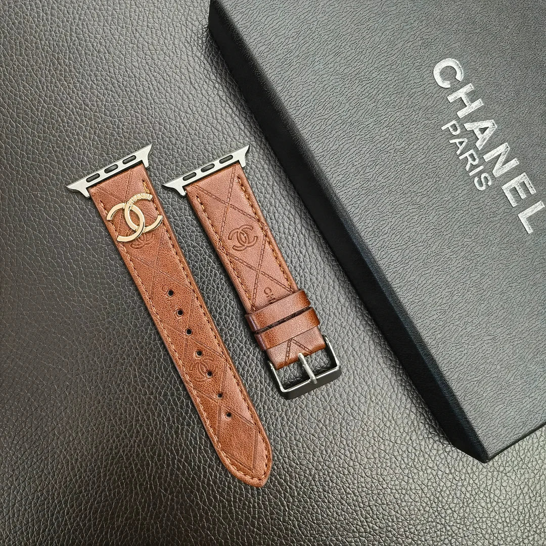 Luxury Chanel Apple Watch Band – Leather Strap Chanel for Apple Watch Ultra - Serene