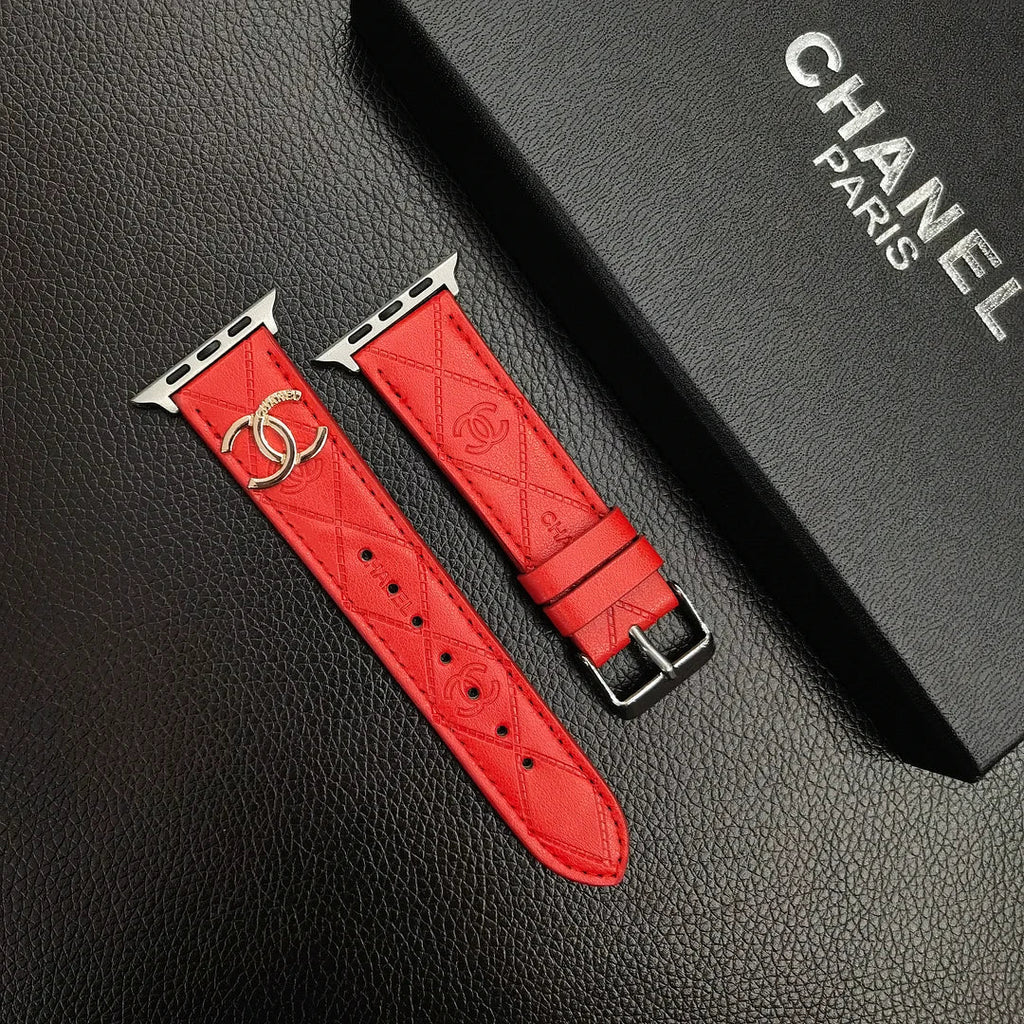 Luxury Chanel Apple Watch Band – Leather Strap Chanel for Apple Watch Ultra - Serene