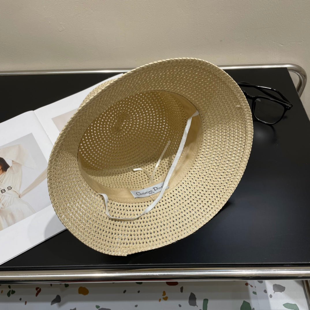 Luxury Christian Dior Straw Sun Hat for Women - Serene