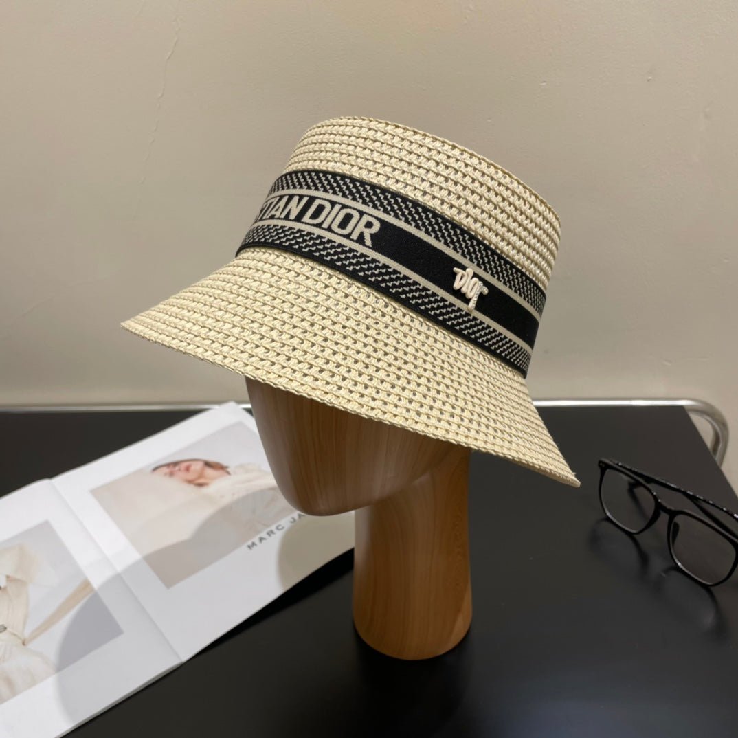 Luxury Christian Dior Straw Sun Hat for Women - Serene