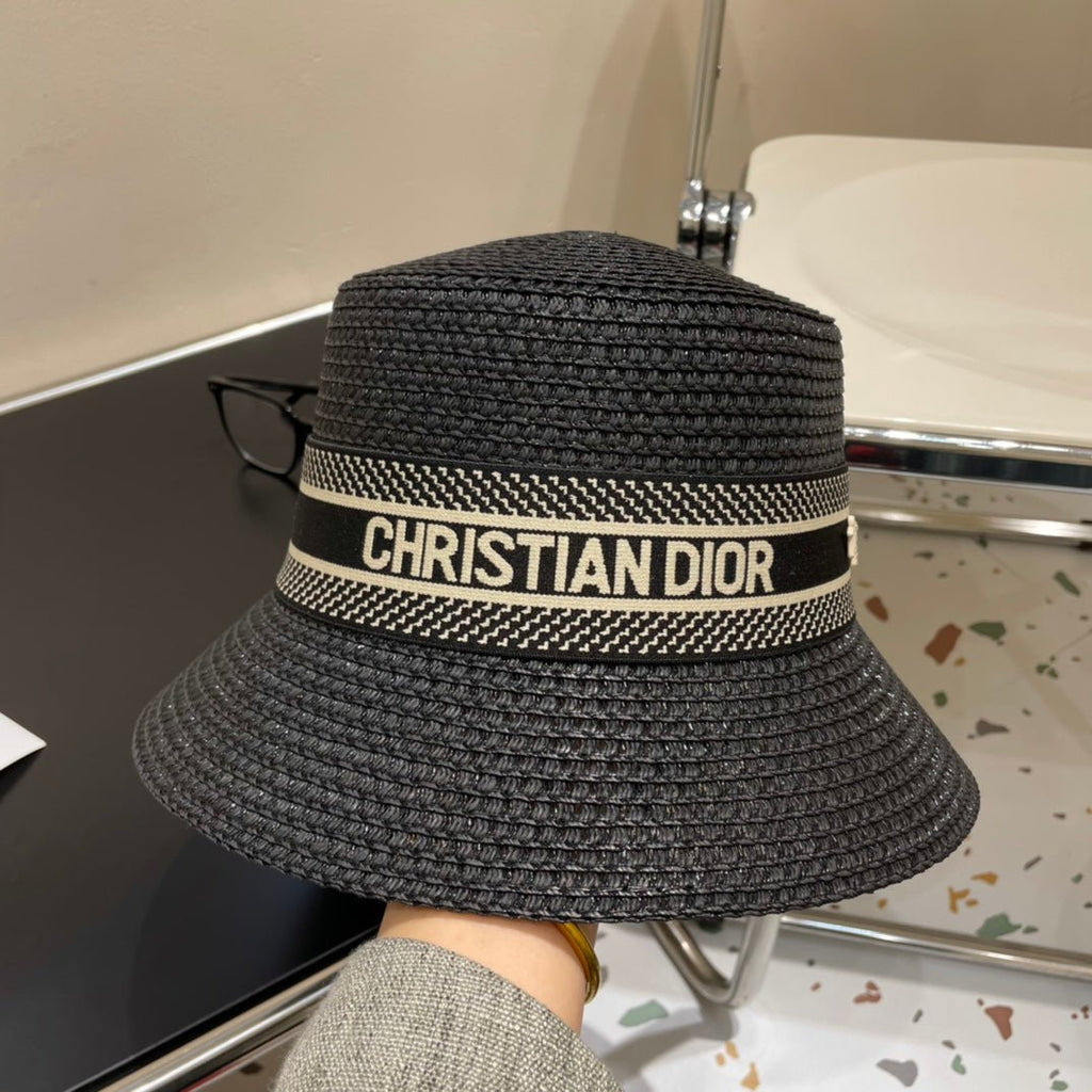 Luxury Christian Dior Straw Sun Hat for Women - Serene