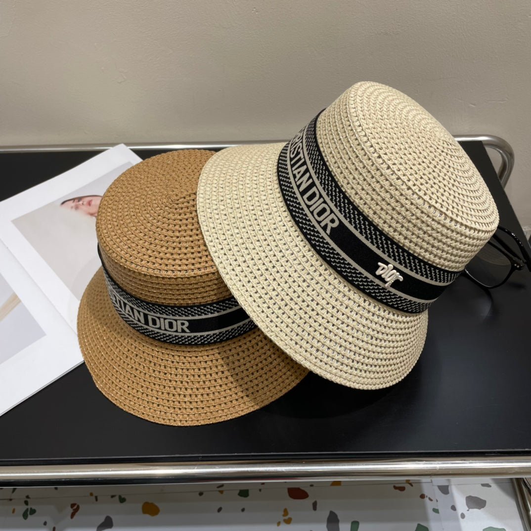 Luxury Christian Dior Straw Sun Hat for Women - Serene