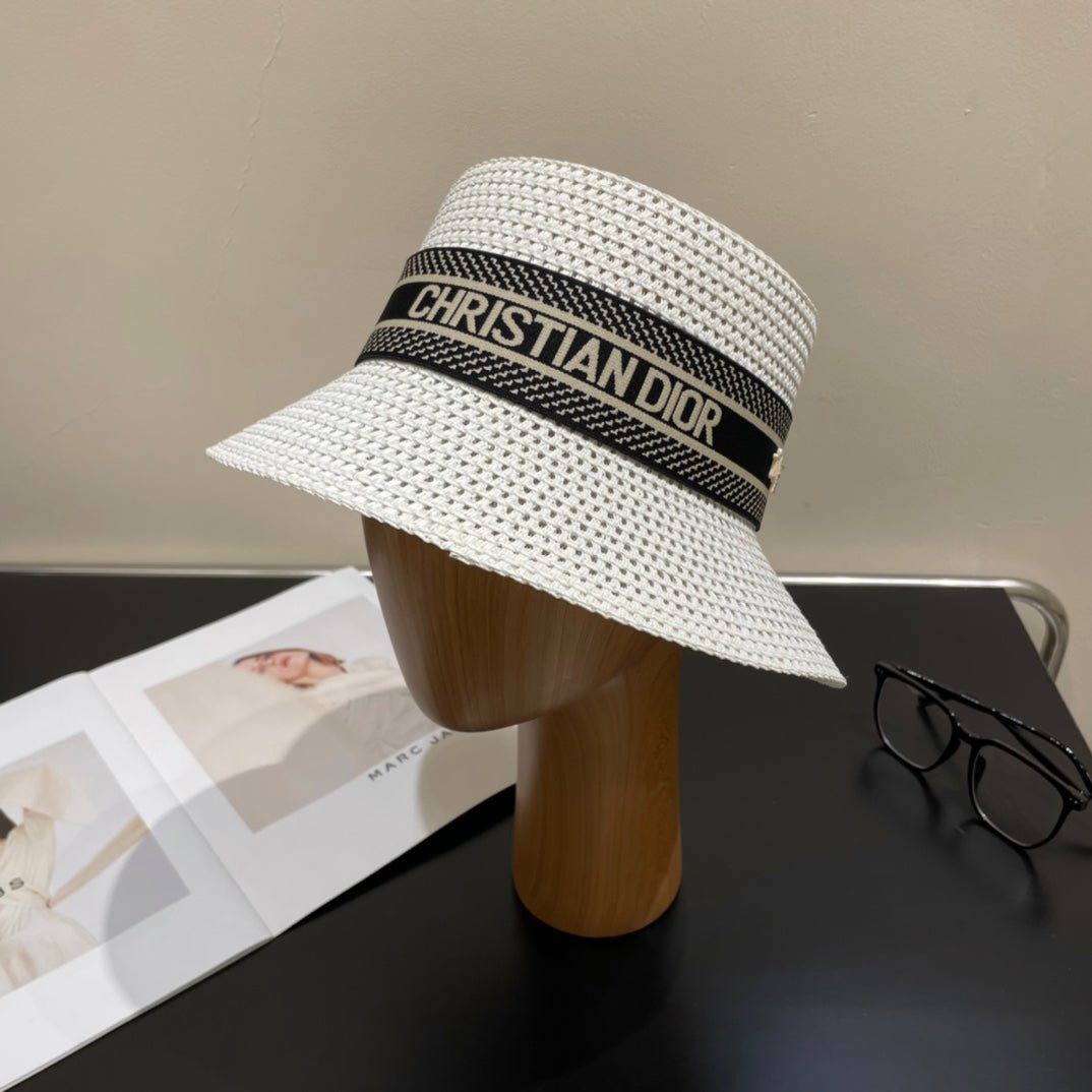 Luxury Christian Dior Straw Sun Hat for Women - Serene
