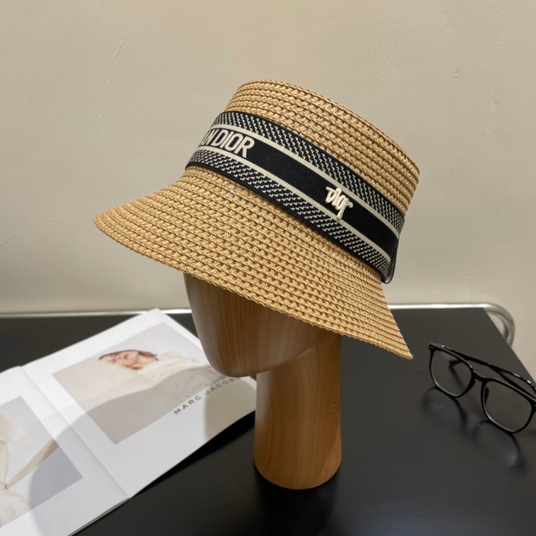 Luxury Christian Dior Straw Sun Hat for Women - Serene