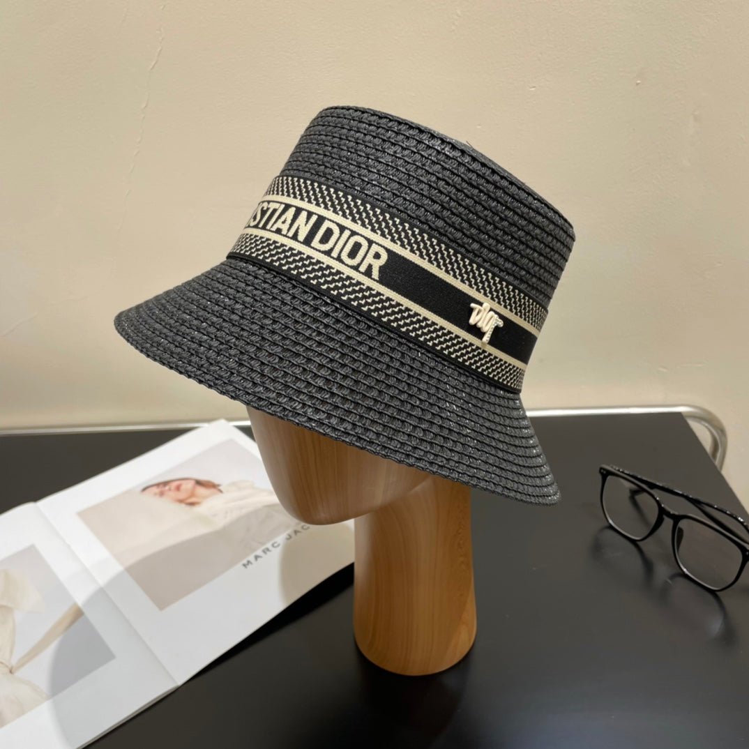 Luxury Christian Dior Straw Sun Hat for Women - Serene