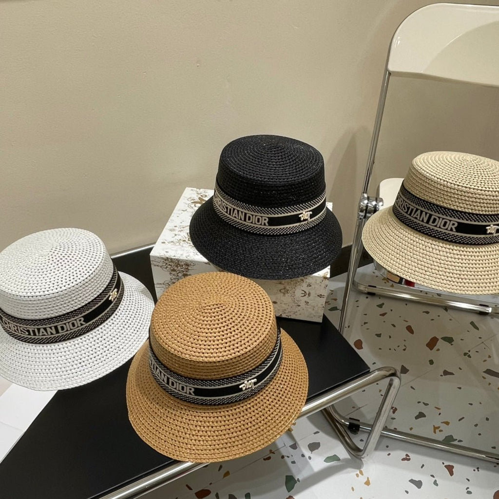 Luxury Christian Dior Straw Sun Hat for Women - Serene