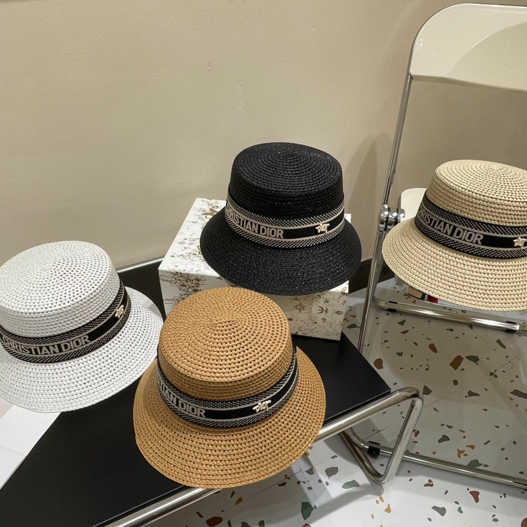 Luxury Christian Dior Straw Sun Hat for Women - Serene