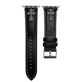 Luxury Chrome Hearts Apple Watch Band – Gothic Cross Leather Strap - Serene