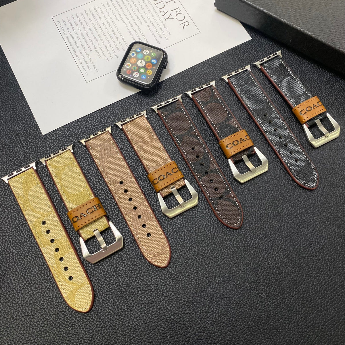 Luxury Coach Apple Watch Band – Leather Strap for Apple Watch Series 11 - Serene