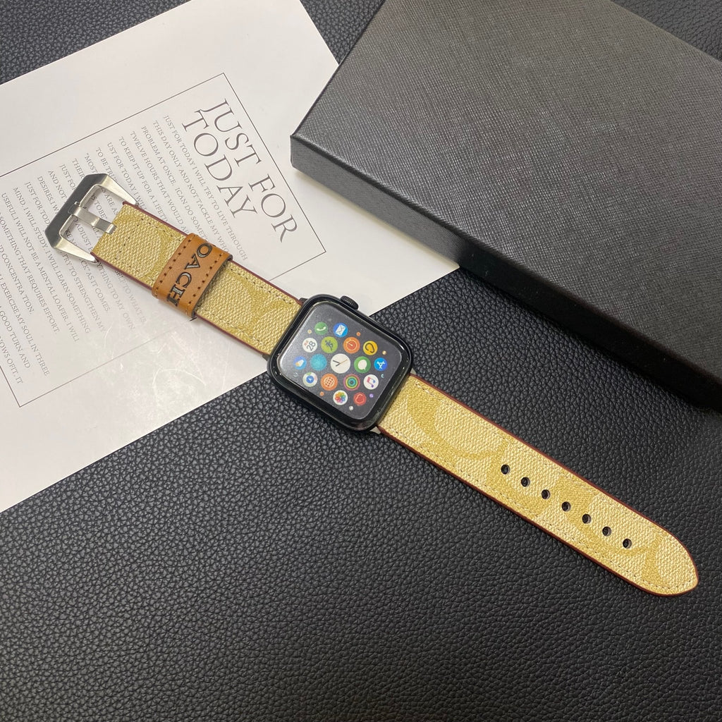 Luxury Coach Apple Watch Band – Leather Strap for Apple Watch Series 11 - Serene