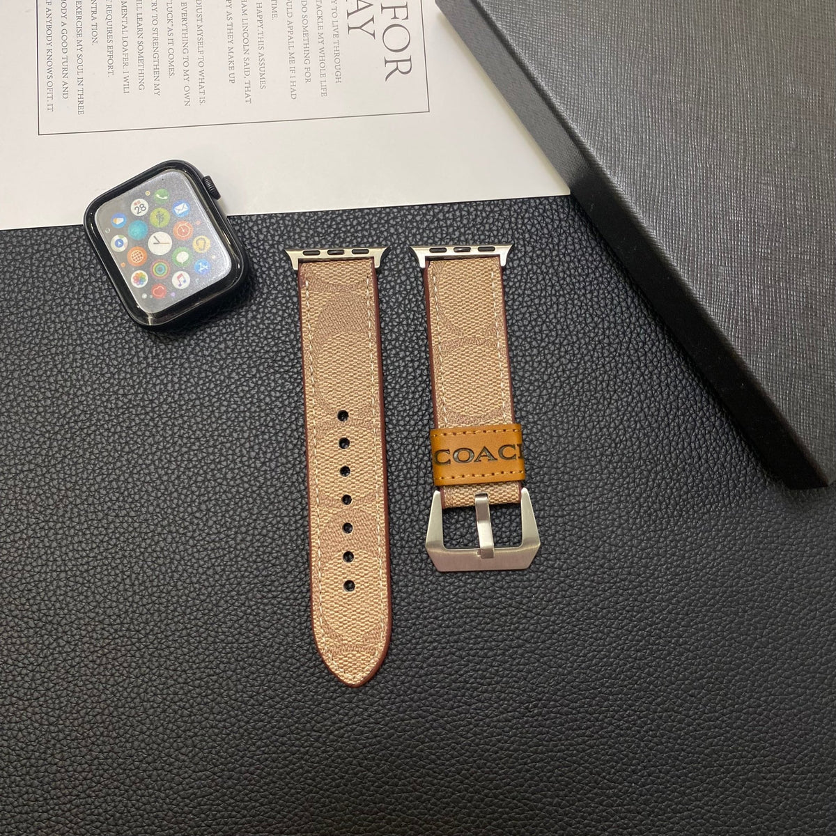 Luxury Coach Apple Watch Band – Leather Strap for Apple Watch Ultra - Serene