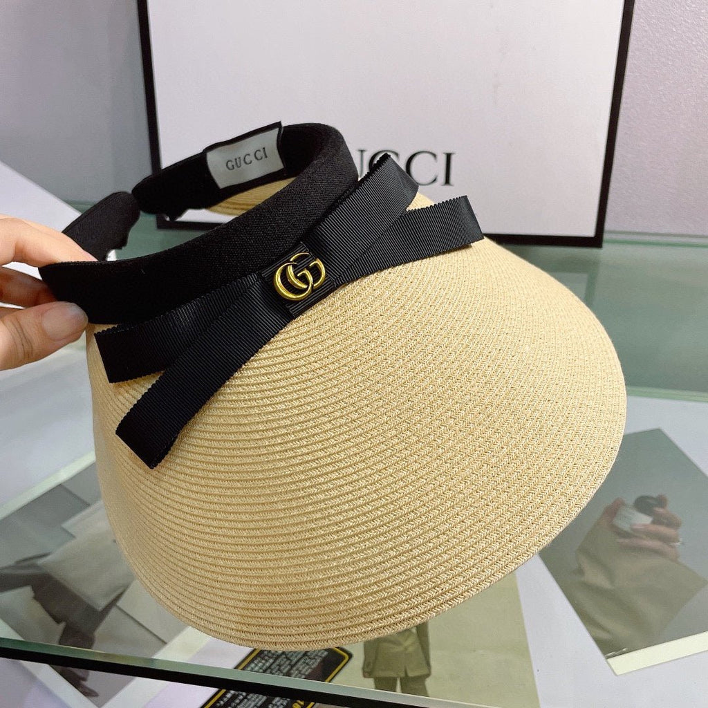 Luxury Gucci Bow Sun Visor Hat for Women - Serene