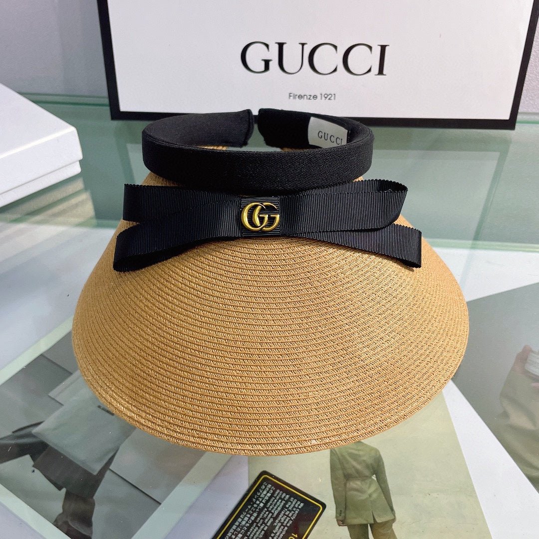 Luxury Gucci Bow Sun Visor Hat for Women - Serene