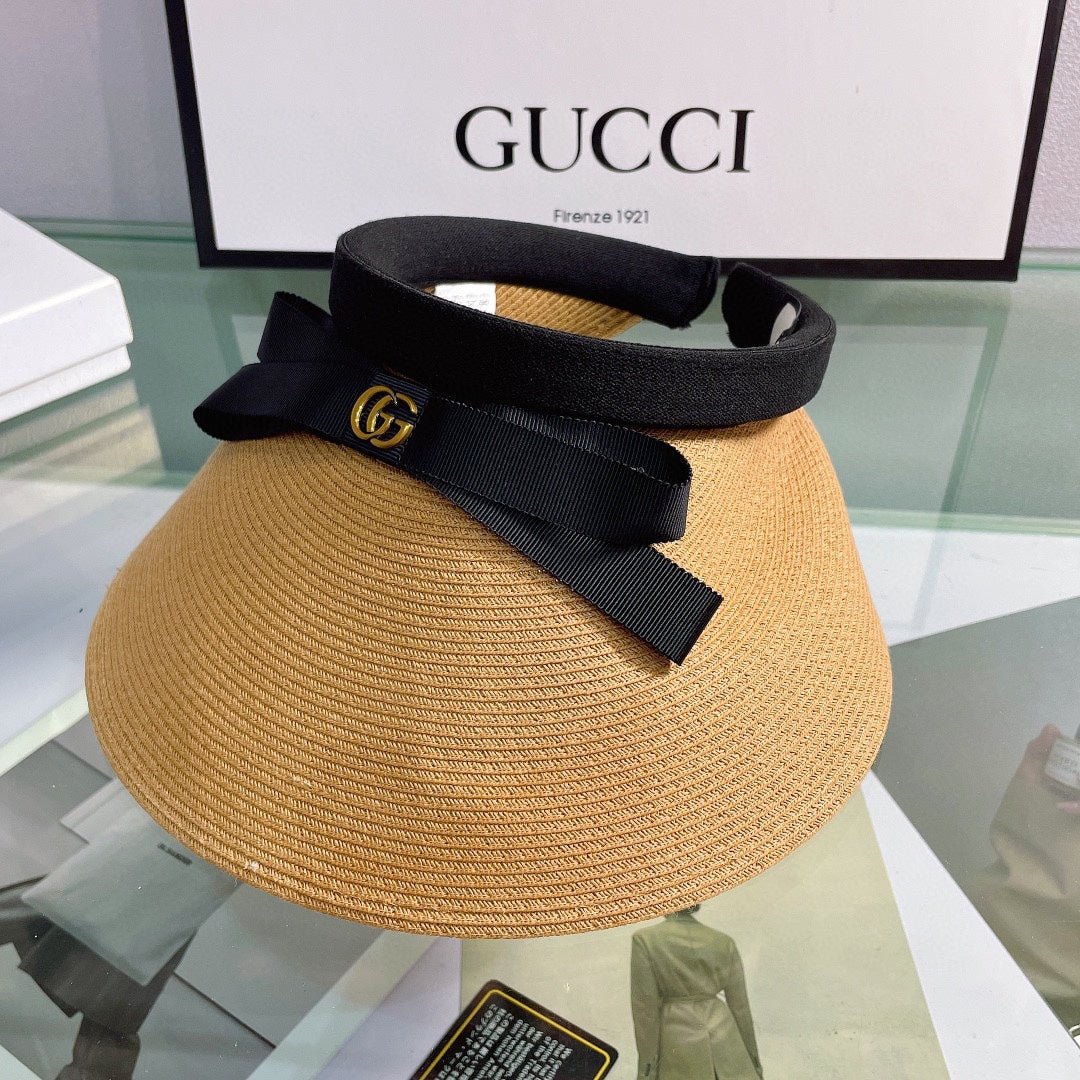 Luxury Gucci Bow Sun Visor Hat for Women - Serene