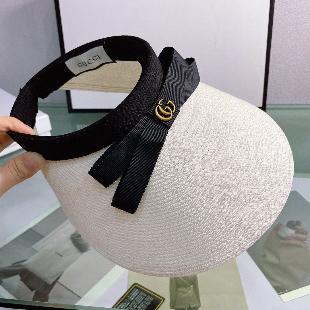 Luxury Gucci Bow Sun Visor Hat for Women - Serene