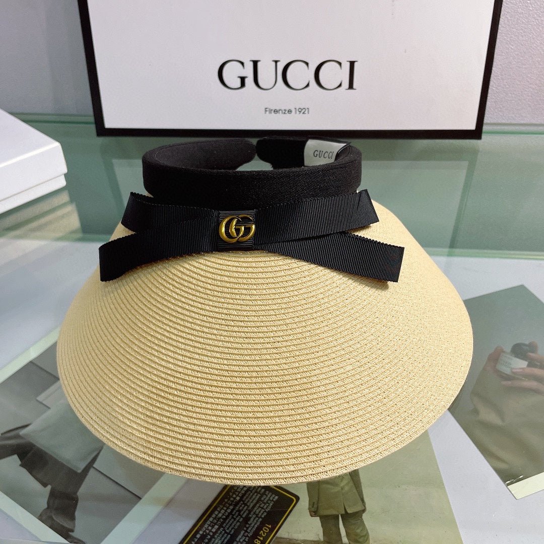Luxury Gucci Bow Sun Visor Hat for Women - Serene