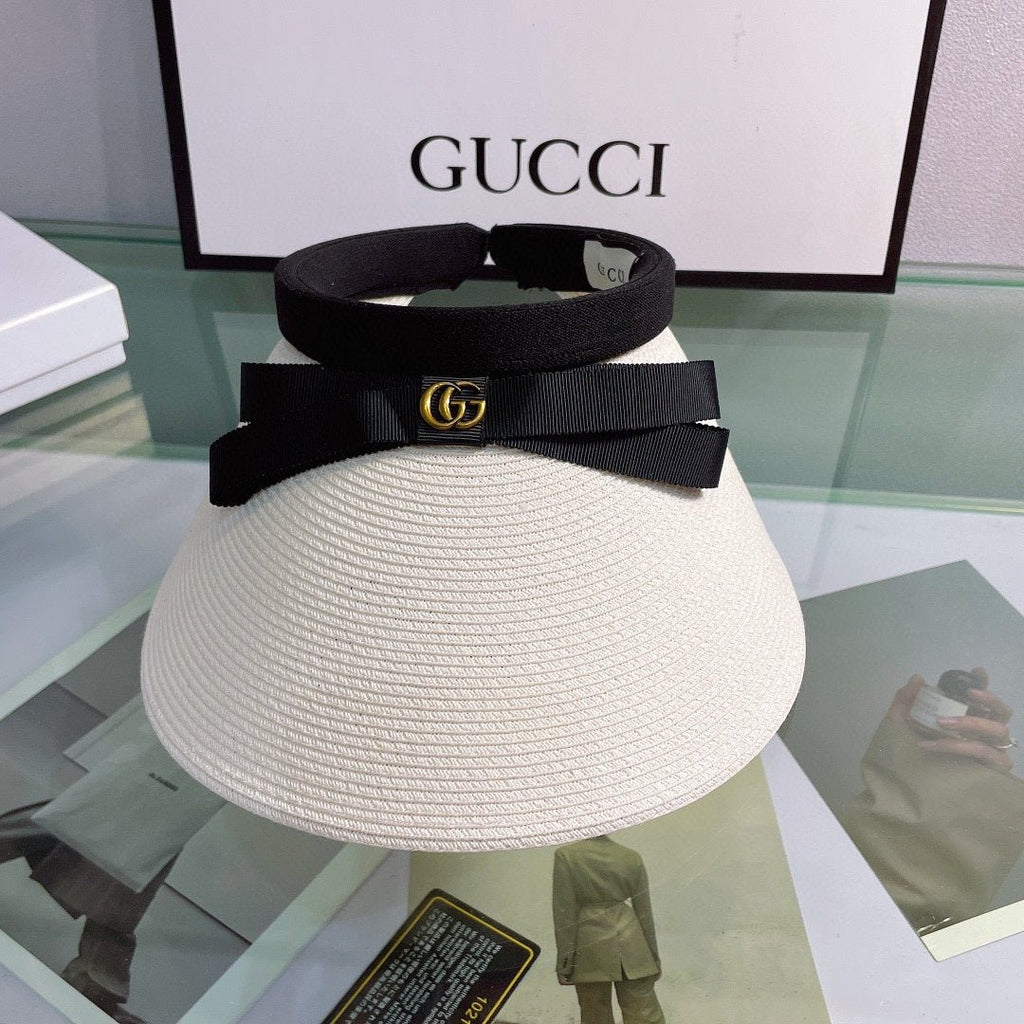 Luxury Gucci Bow Sun Visor Hat for Women - Serene