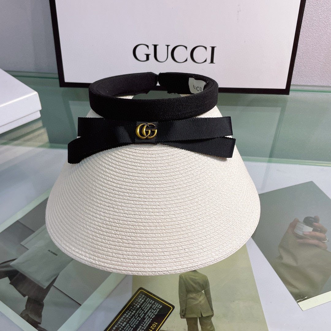 Luxury Gucci Bow Sun Visor Hat for Women - Serene