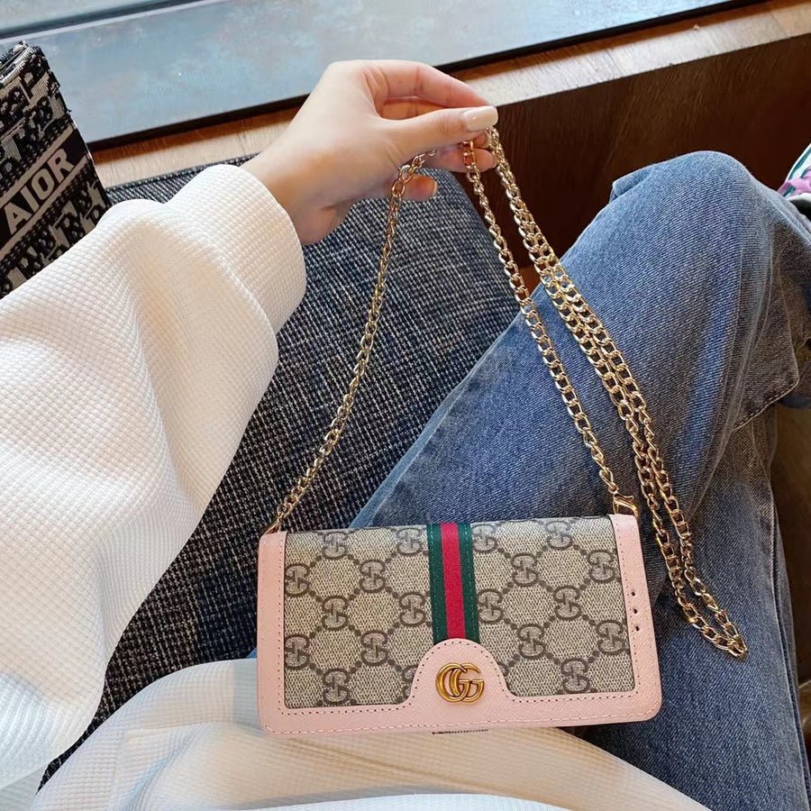 Luxury Gucci GG Samsung Phone Bag Case with Card Holder – Samsung S26 Ultra - Serene