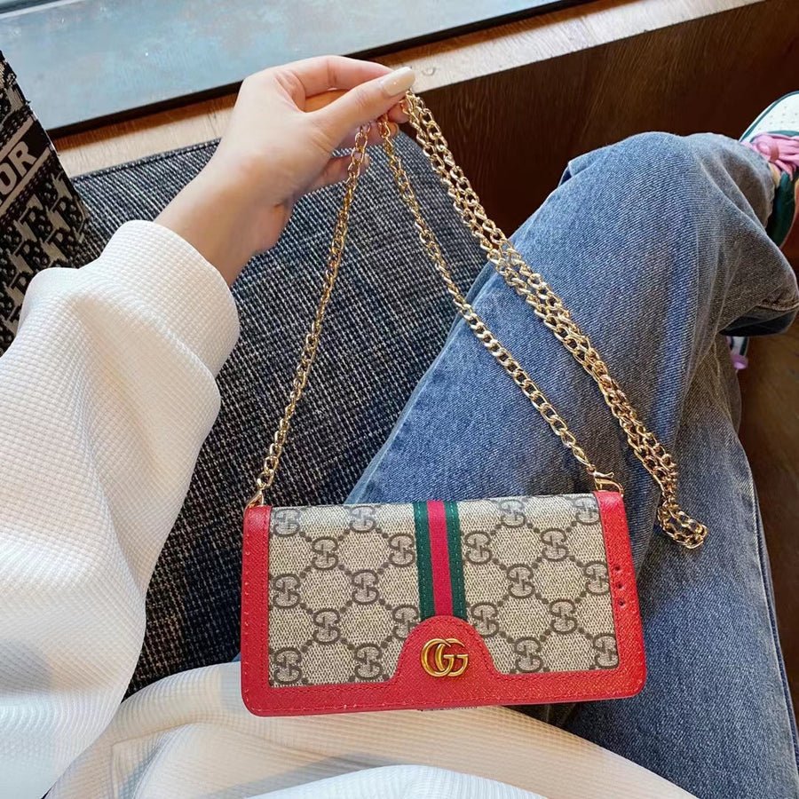 Luxury Gucci GG Samsung Phone Bag Case with Card Holder – Samsung S26 Ultra - Serene