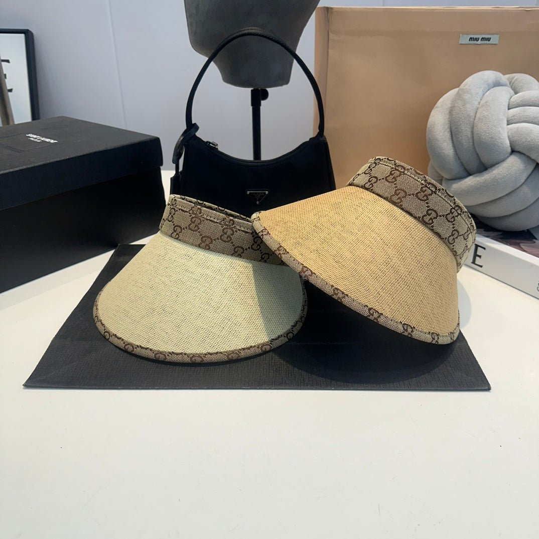 Luxury Gucci GG Straw Sun Visor Hat for Women - Serene