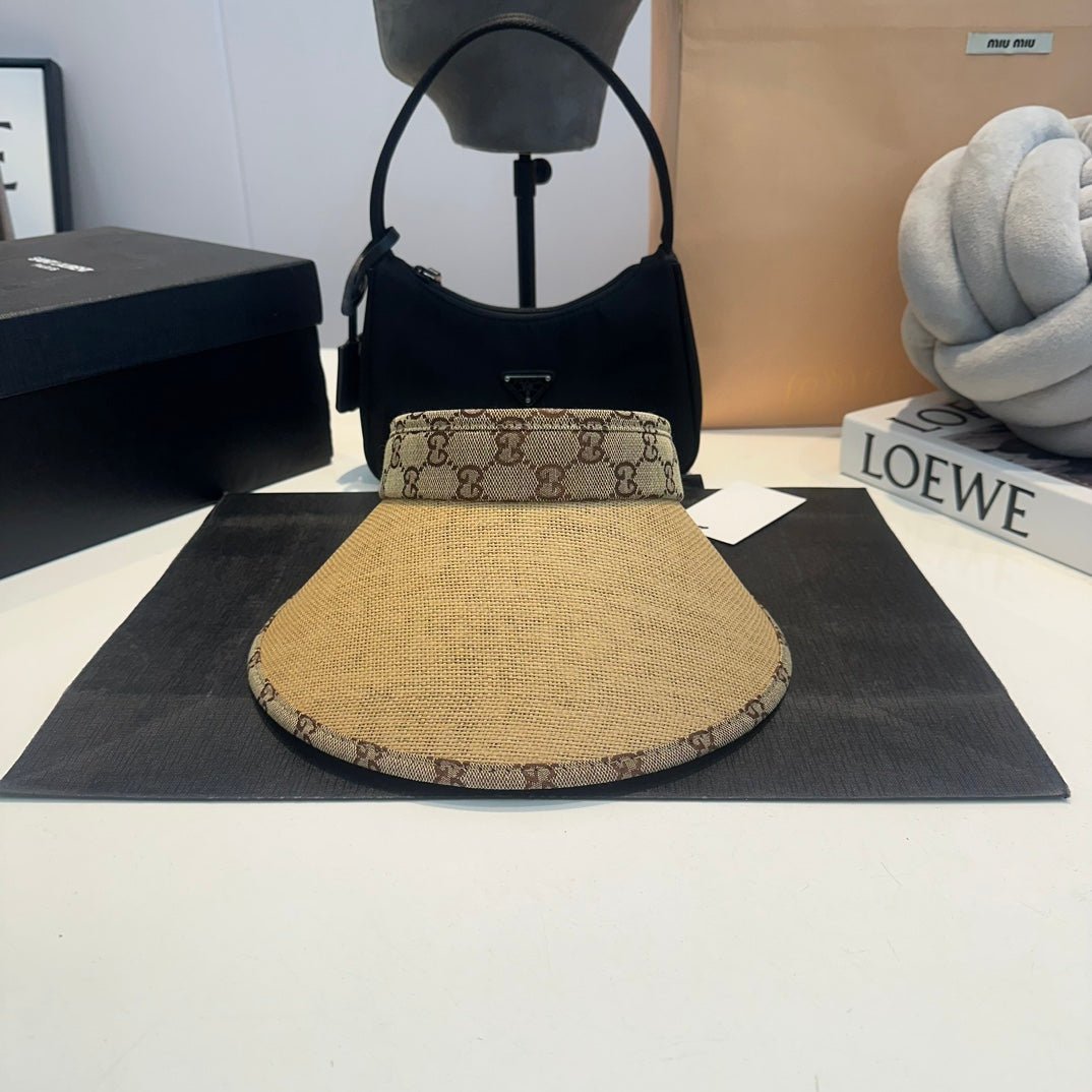 Luxury Gucci GG Straw Sun Visor Hat for Women - Serene