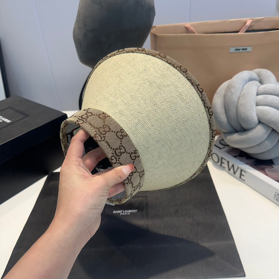 Luxury Gucci GG Straw Sun Visor Hat for Women - Serene