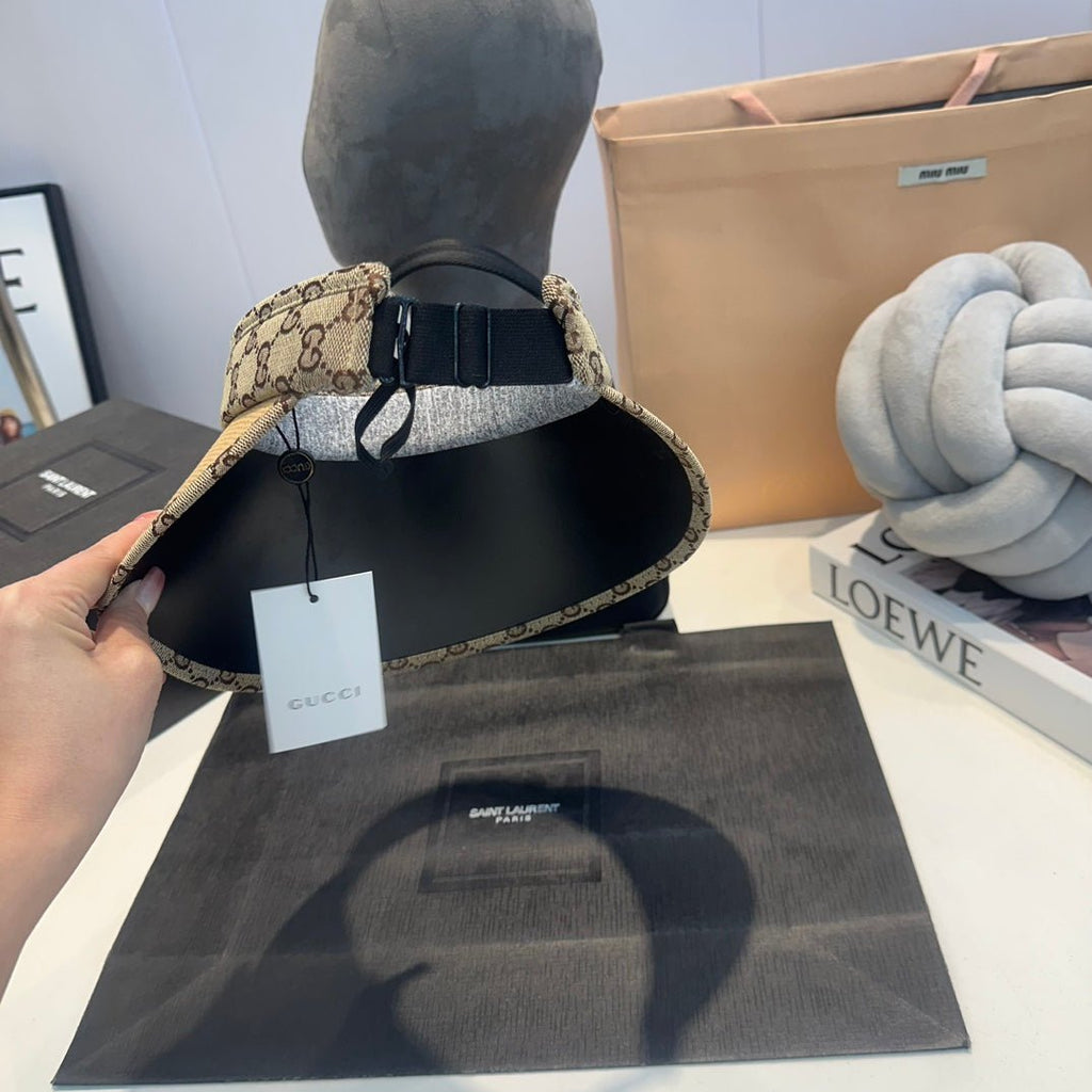 Luxury Gucci GG Straw Sun Visor Hat for Women - Serene