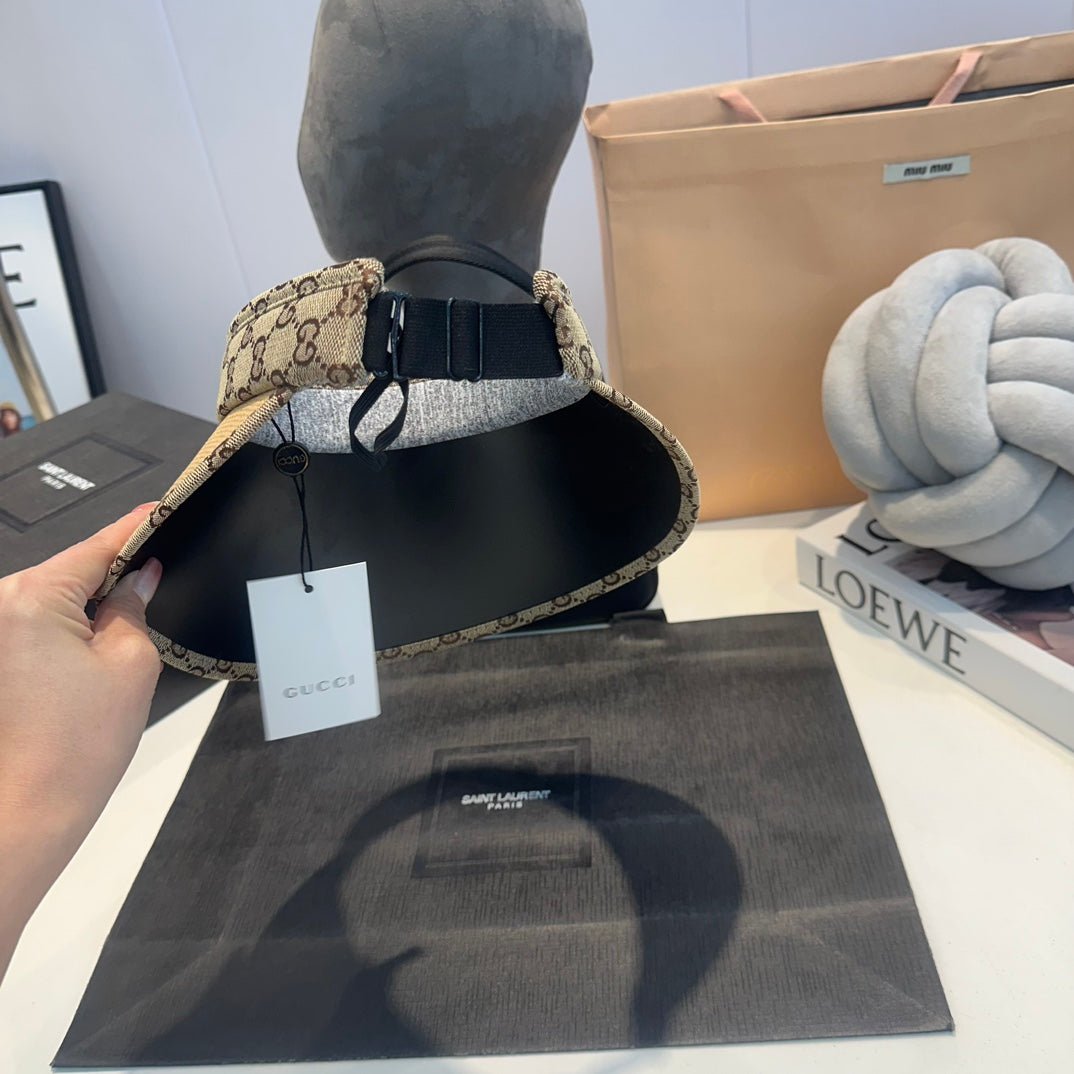Luxury Gucci GG Straw Sun Visor Hat for Women - Serene