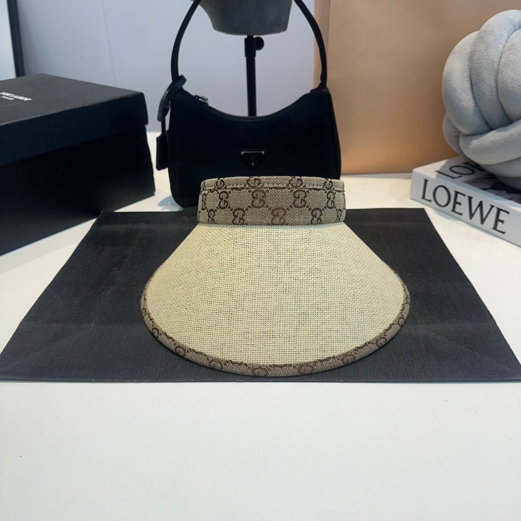 Luxury Gucci GG Straw Sun Visor Hat for Women - Serene