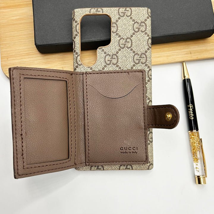 Luxury Gucci GG Wallet Samsung Galaxy Case – Card Holder Cover for Samsung S26 Ultra - Serene