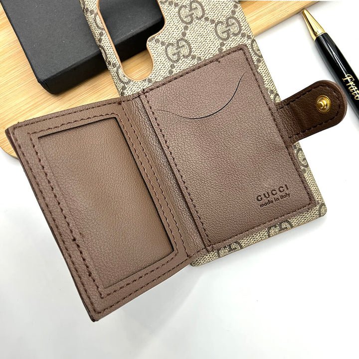 Luxury Gucci GG Wallet Samsung Galaxy Case – Card Holder Cover for Samsung S26 Ultra - Serene