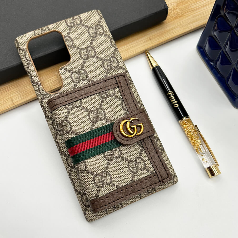 Luxury Gucci GG Wallet Samsung Galaxy Case – Card Holder Cover for Samsung S26 Ultra - Serene
