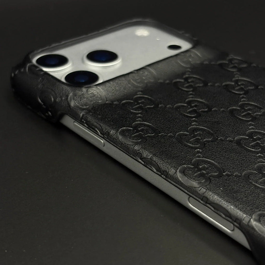 Luxury Gucci iPhone 18 Pro Case | GG Monogram Leather - Serene