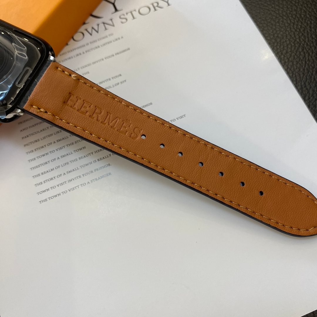 Luxury Hermès Apple Watch Band – Hermes Leather Strap for Apple Watch Ultra - Serene
