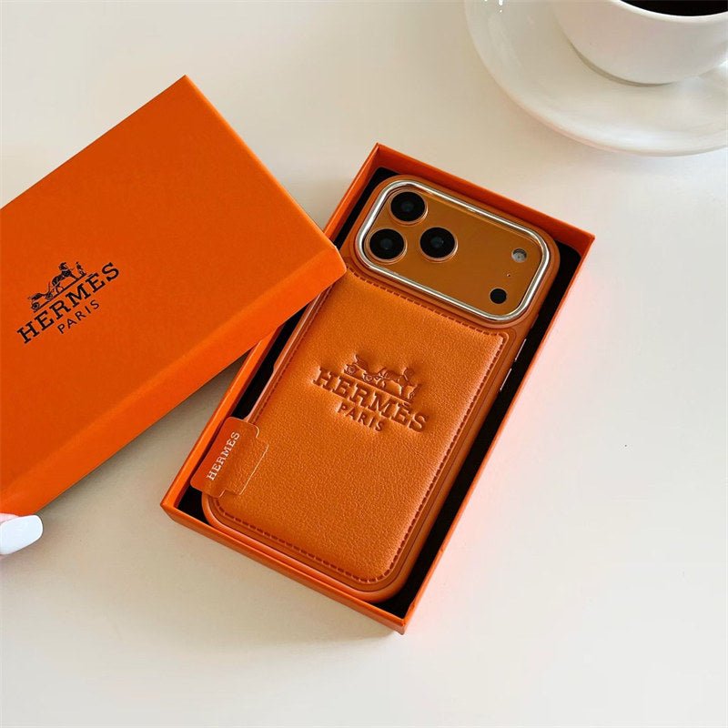 Luxury Hermes iPhone 17 Pro Max Case - Leather Hermes iPhone Case - Serene